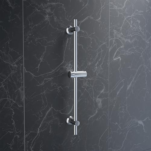 JOHO Dusche Brausestange 0,7m Edelstahl Duschstange mit Duschkopfhalter und Variable Wandbefestigungen für Variabel zur Anpassung an Bestehende Bohrlöcher-Wandstange Chrom