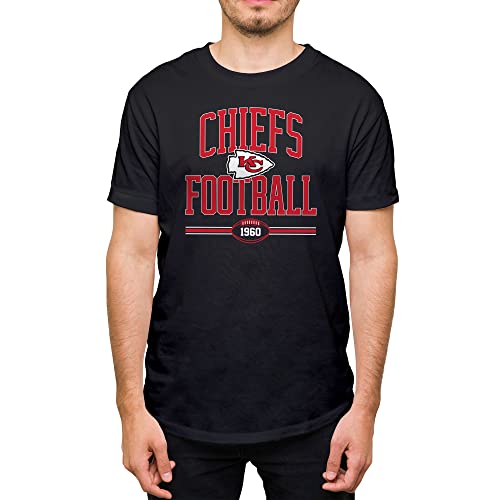Hybrid Sports NFL Football Arch – Offiziell lizenziertes kurzärmeliges Fan-T-Shirt für Erwachsene für Damen und Herren, Kansas City Chiefs - Schwarz, L