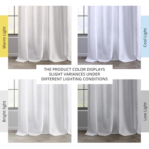 HPD Half Price Drapes Heavy Faux Linen Light Filtering Curtains for Bedroom 120 Inches Long (1 Panel) - Rod Pocket Curtains for Living Room - Window Curtains Home Decor - 50 X 120, Rice White by HPD Half Price Drapes - Image 4
