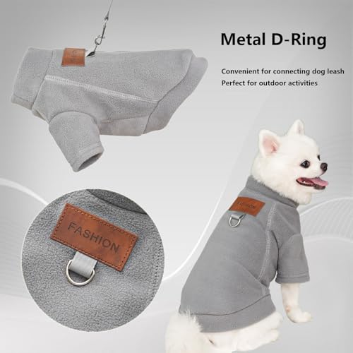 2 Stück/3 Stück Fleece Hundepullover für kleine Hunde, weicher Warmer Rollkragen Hunde Sweater Mantel, Haustier Welpe Katze Winterbekleidung (A-Grau Grün Blau, M)