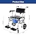 Shower Wheelchair | Bedside Commode Portable Potty,Portable Toilet for Adults, Seniors, Elderly, Handicap, Easy Transfer from Bedroom to Shower