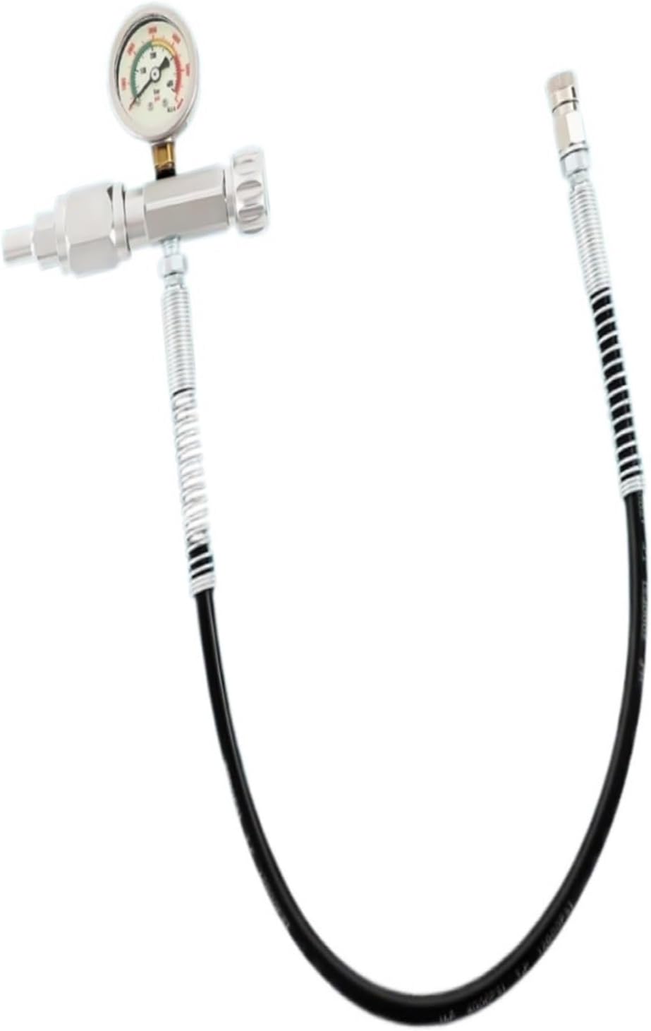 Paintball PCP SCBA Air Fill Station with 60cm Microbore Hose, Female Thread and Gold Release, 0-6000 PSI Adaptor for Air Rifle