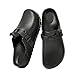 EitCaton Easy-Clean Nurse Work Clogs for Men Women | Non-Slip Moderate Arch Support Orthopedic Shoes | Lightweight Waterproof EVA Sandals for Garden(Black, 10 Women/8 Men, CHN41)