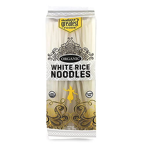 Organic White Rice Noodles – 12-Pack x 7.7 Ounce – Quick and Easy to Make – Vegan, Gluten-Free, and GMO Free – Medium Noodle Thickness for Stir Fry and Pad Thai – Nature’s Greatest Foods