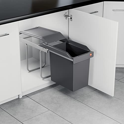 Hailo SingleBox 3650241 Poubelle encastrable à partir de 30 cm de largeur Gris foncé Cover