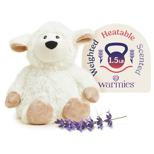 warmies Microwavable Stuffed Animals, Sheep - Heated Stuffed Animal Plushie for Warmth & Comfort - Cute Soft Plush Toys for Adults & Children (Boys, Girls, Babies & Toddlers)