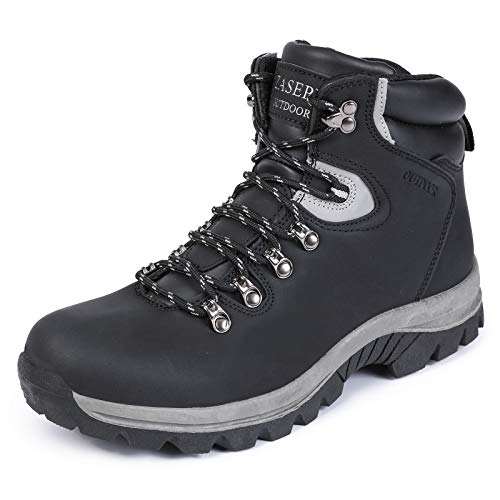 Men's Hiking Boots Anti-Slip Mid Top Lightweight Water Resistant Outdoor Boot wide Trekking Hiker Work Shoes