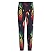 Men Loose Pajama PJ Bottoms, Straight Trouser Sleepwear Lounge Pants with Pockets, Drawstring Sleep Pants (4XL) Print Seamless Red Pineapples and Red Flamingos on Black