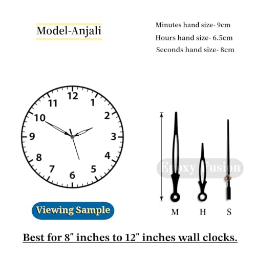 Image of Black Metal Clock Hands Replacement Set l Metallic Needles for DIY Wall Clock Making, Resin Art & Crafts (Set of 1)