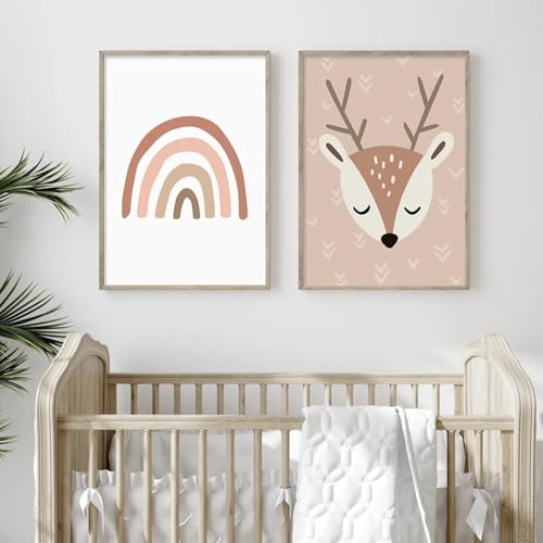 Tableau style bohème dessin animé pour habiller un mur de chambre enfant