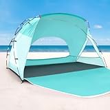 Beach Tent, Portable Sun Shelter for 2/3/4/6-8 Person with UPF 50+ UV Protection, Easy Setup Waterproof Beach Shade Canopy Cabana for Family Outdoor and Picnics, Fishing with Carrying Bag