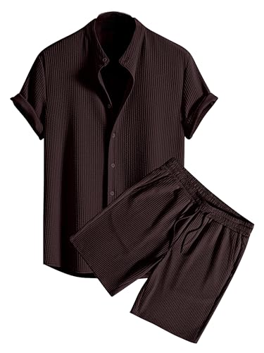 GRECIILOOKS Men’s Summer Co‑ord Set – Light Poly‑Lycra T‑Shirt & Shorts, 72% OFF