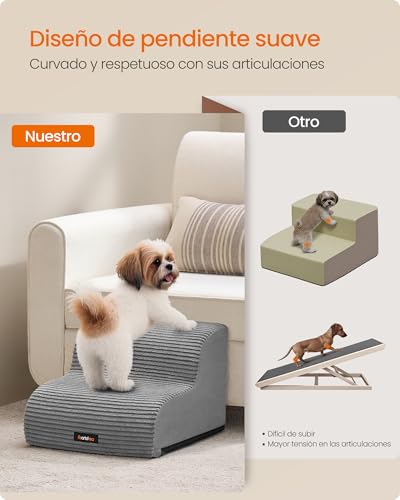 Escalera para perros de 2 peldaños Feandrea con asa gris 4