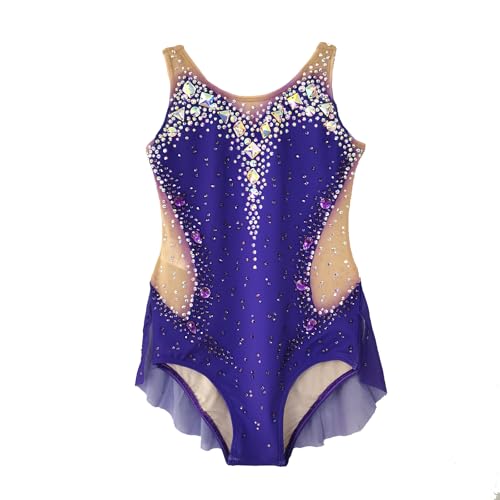 LIUHUO Rhythmic Gymnastics Leotards Fashionable Comfortable Mesh Purple Elegant