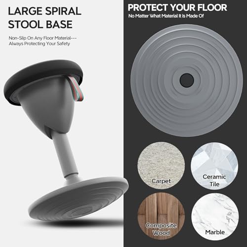 Image of Wobble Stool Standing Desk Stool, Height Adjustable 19-27 inch, Encourage Good Posture, Non-Slip Base, Ergonomic Standing Desk Chair for Office and Classrooms
