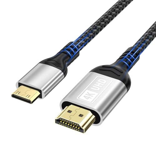 Mini HDMI auf HDMI Kabel 2M, 4K@60Hz Mini HDMI Kabel, HDMI auf Mini HDMI Cabel 2.0 18Gbps mit HDR UHD ARC HDCP Kompatibel mit DSLR Raspberry Pi Zero Grafikkarte Tablet Projektor Laptop Nikon Kamera