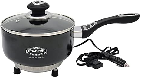 Roadpro RPSP225NS 12-Volt Portable Saucepan with Non-Stick Surface,Black