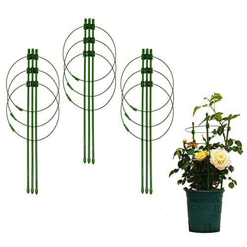 Scendor 3 Pack Cucumber Plant Support Cages, 17" H Trellis Plant Support Cage For Adjustable Plant Growth, Ideal For Vegetables, Flowers, Fruits, And Roses #TOP7