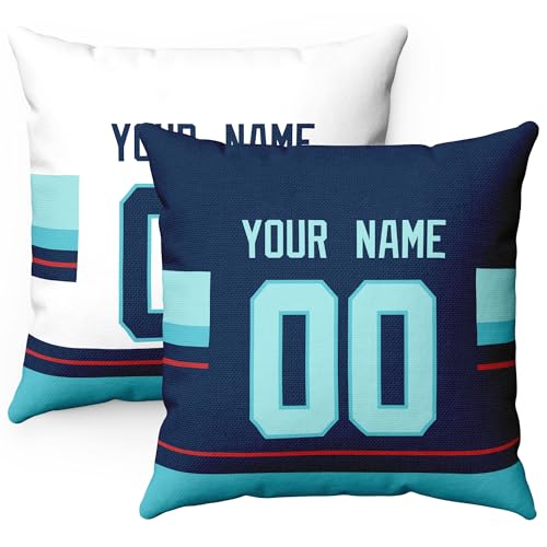 Image of ANTKING Seattle Throw Pillow Personalized Custom Any Name and Number for Men Women Boy Gifts