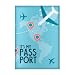 Quttie, Cute Vegan Eco Leather Passport Cover for Women, Men, Kids (Airplane)