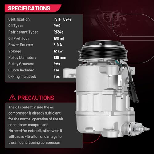 Image of BDFHYK 84417409 Air Conditioning A /C Compressor with Clutch Compatible with Cadillac Escalade Escalade ESV, Compatible with Chevrolet Silverado 1500 2500 3500 Suburban Tahoe Cheyenne