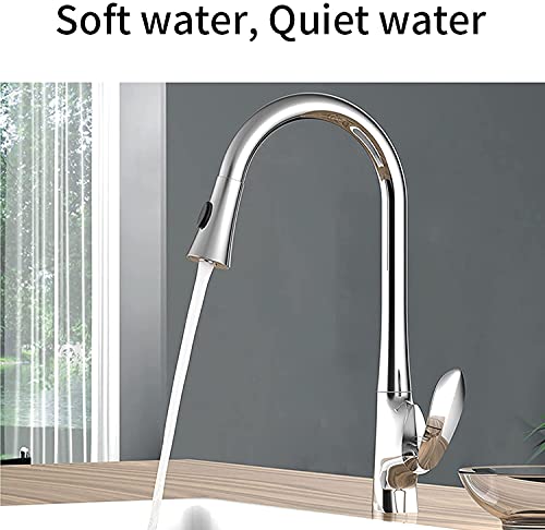 Robinet de cuisine en laiton chromé durable et design ergonomique