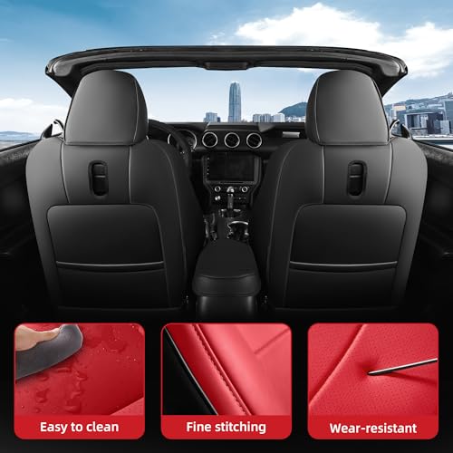 Image of Custom Fit Ford Mustang Convertible Seat Cover 2015-2026 Leather