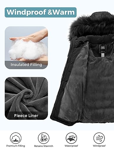 ZSHOW Girls' Puffer Jacket Soft Fleece Lined Warm Hooded Winter Coat3