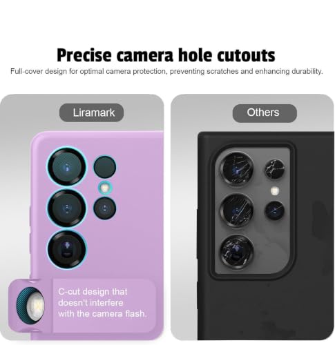 Image of LIRAMARK Liquid Silicone Soft Back Cover Case for Samsung Galaxy S23 Ultra 5G (Lavender)