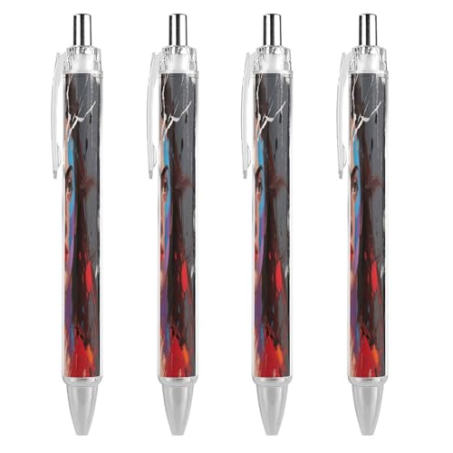 Stylos à bille rétractables Lot de 4 avec encre noire et pointe moyenne pour femme