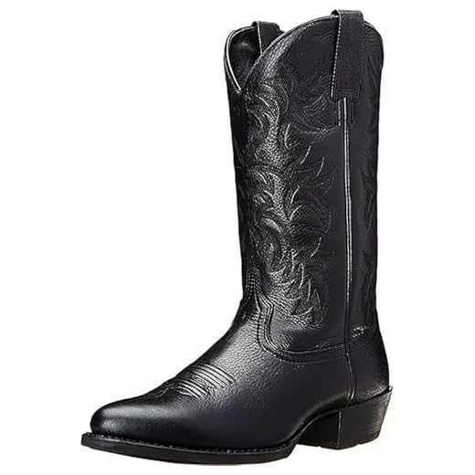 Générique Botte Cowboy Homme ​à Enfiler avec Bout Pointu Broderie mi-mollet Chaussure Santiag Homme Vintage Mode Classiques Western Bottes