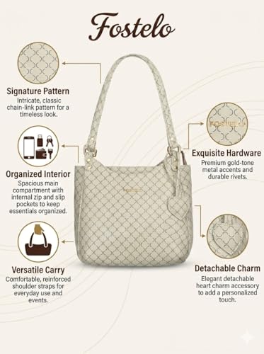 Image of Fostelo Women's Blossom Luxe Satchel Tote Handbag for Women | Ladies Purse | Stylish Shoulder Bag | Gift For Women