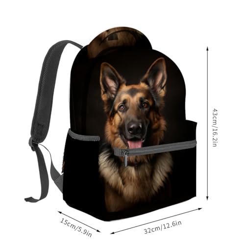German Shepherd Backpack Travel Backpacks Laptop Rucksack,School Bookbag for Women Kids Boys Girls,Animal Dog Back Pack Accessories Bags,Ideal Gifts for Work, Outdoor Adventures2