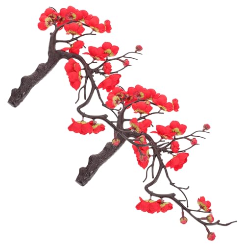 PHENOFICE 2 Pièces Fleurs Artificielles Décoratives Plastique Branches Artificielles pour Vase Et Panier De Fleurs