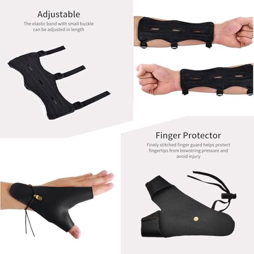 Fiita 57" Traditional Bow and Arrow Set Adult Handmade Recurve Bow Longbow of 30/40/50lbs Archery Hunting Horse Bow Left Right Handed Leather Quiver Archery Gloves 6 Wooden Arrows - Image 4