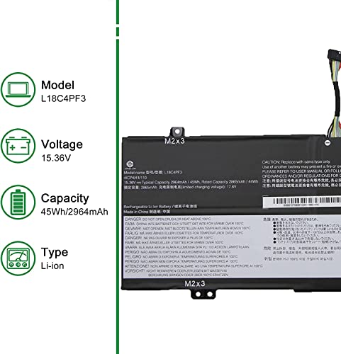 Bateria de substituição para laptop compatível L18C4PF3 5B10T09081 5B10W67415 Lenovo Flex 14 2-in-1