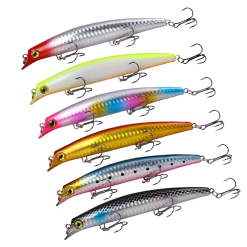 BESPORTBLE 6 Piezas señuelos de Pesca de Superficie Señuelos de natación Cebo para Escalar Olas señuelos de Pesca Artificiales