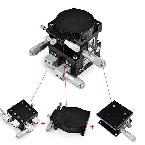 Toauto LT60-LM Precision Xyzr 4 Axis 2.36 Inchx2.36 Inch Manual Linear Positioning Stage Bearing Tuning Platform Sliding Table 60X60Mm thumb #1