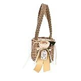 Toyvian Cesta Tejida de Pequeña con Asa Portátil para Almacenamiento y Regalos Diseño Pastoral con Bolsa de Sellable para Dulces y Chocolates