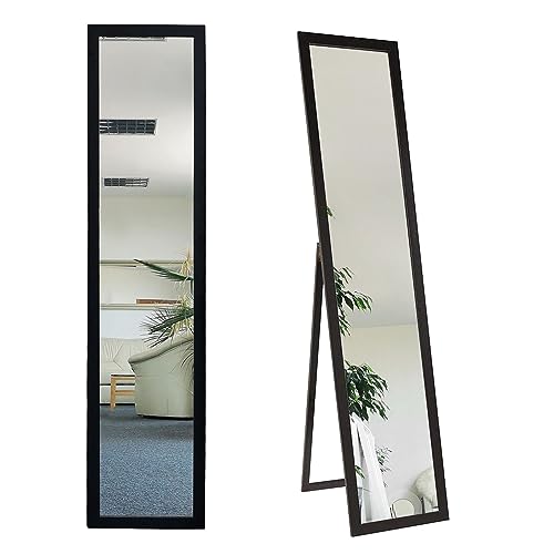 BD ART Miroir sur Pied Rectangulaire, Couleur Noir 36 x 156 cm