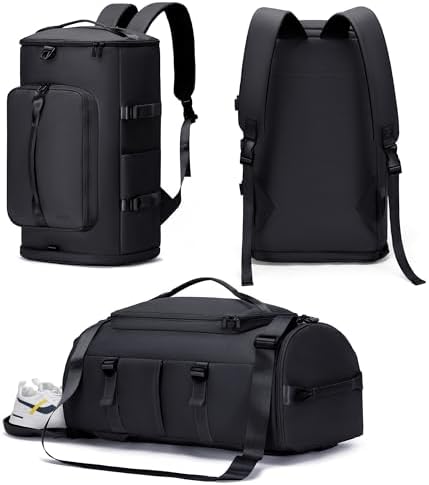 Gym Bag for Men and Women Sports Duffle Bag Travel Backpack Weekender Overnight Bag with Shoes Compartment and Wet Pocket Black – MIYCOO