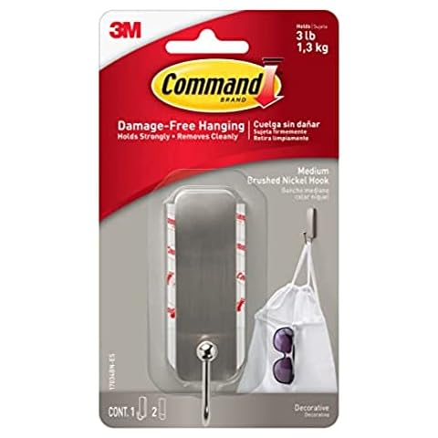 Command Gancho Decorativo de níquel Cepillado con 2 Tiras Cover