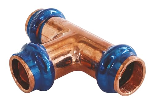 SOMATHERM FOR YOU, Té égal cuivre à sertir FFF Ø12 - Raccord à sertir indémontable, joint d'étanchéité EPDM, pression max 16 bars, température max 95°C, conforme norme EN1057