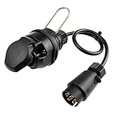 as - Schwabe Adapterkabel – Kabelleitung 13-polige Kupplung auf 7-poligen Stecker für Camping & Caravan – 0,6 m Adapter 12 V – Wohnwagen & Wohnmobil Zubehör – IP44 – Made in Germany – Schwarz I 60468