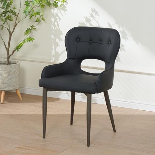 VRGT ダイニング 椅子 PUレザー ダイニングチェア イス 食卓椅子 肘なし レザーチェア カフェ風 ビンテージ オフィスチェア デスクチェア ブラック おしゃれ ホテルライク 新生活 1pcs 一人暮らし