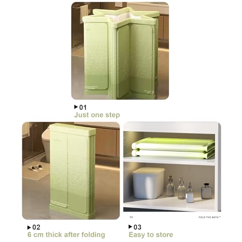 Simcat Tragbare faltbare Badewanne, 70 x 65 cm, Eisbad für Erwachsene, freistehend, für Zuhause, Spa, Einweichen mit verdickter Isolationsschicht (grün)