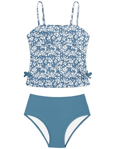 Image of Girls Tankini Swimsuits Two Piece Bathing Suit Drawstring Swimwear Set for Girls 7-18 Years