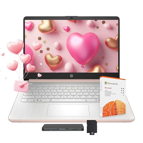 Image of HP Flagship 14 inch Laptop with AI Copilot for Student, 13th Gen Intel 4-Core, 4GB DDR4, 256GB Storage(128GB UFS+128GB Docking Station), Intel Graphics, Webcam, 1 Year Office 365, WiFi 6, Win 11 S, Gold