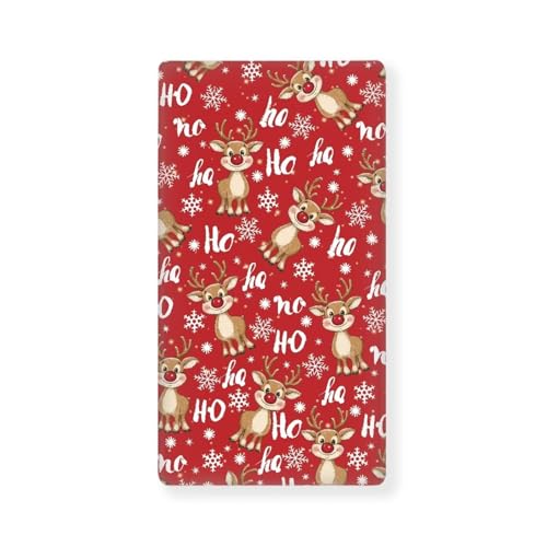 Image of Reindeer Bats Crib Sheets for Baby Boys Girls Red Christmas Crib Sheet for Standard Crib Mattress 28 inch x 52 inch Fitted and Soft Breathable Crib Mattress Sheet