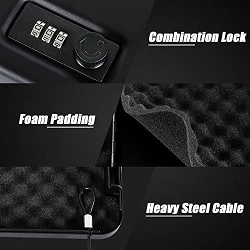 Dalmbox Gun Safe for Pistols Small Handgun Lock Box with Combination Lock Portable Travel Pistol Safe for Car, Home, Travel - Image 4